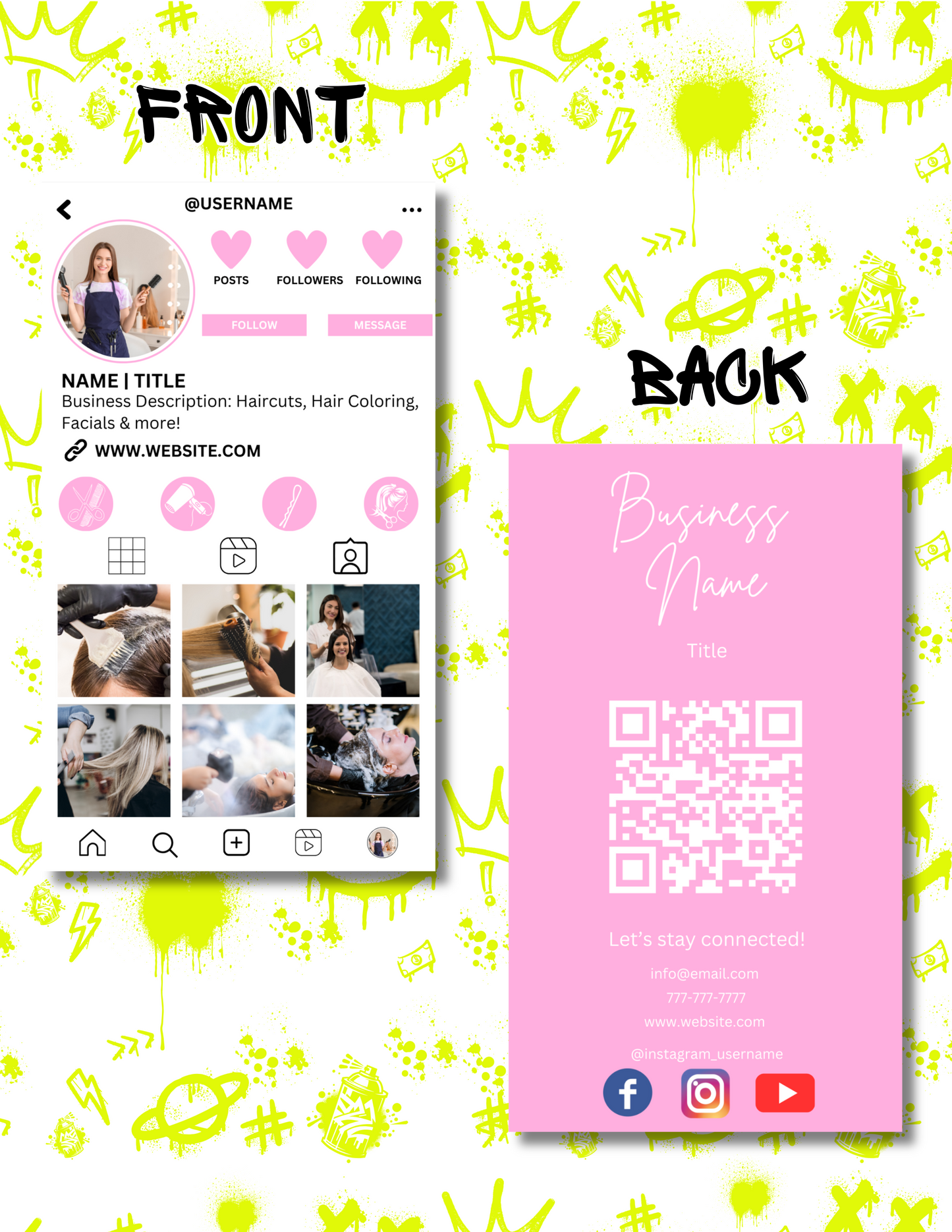 Instagram Business Cards (Hair Stylist)
