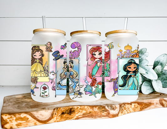 Disney Princesses Glass Can