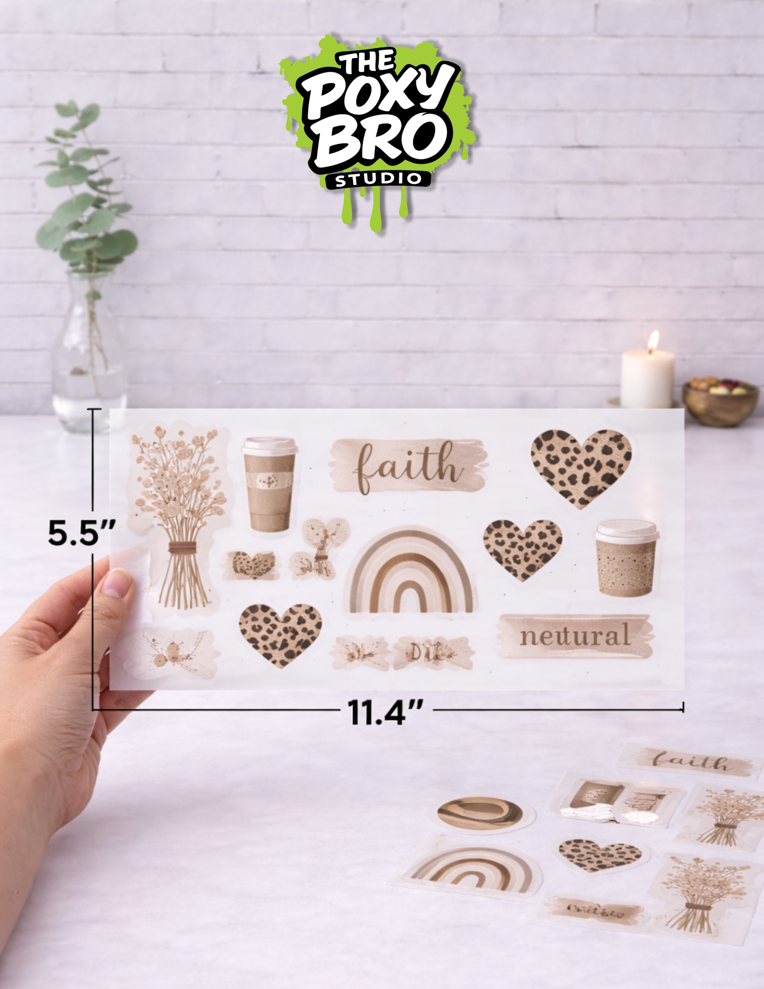 UV-DTF Transfers – 5.5″ × 11.4″ | Permanent Decals| (by the Sheet)