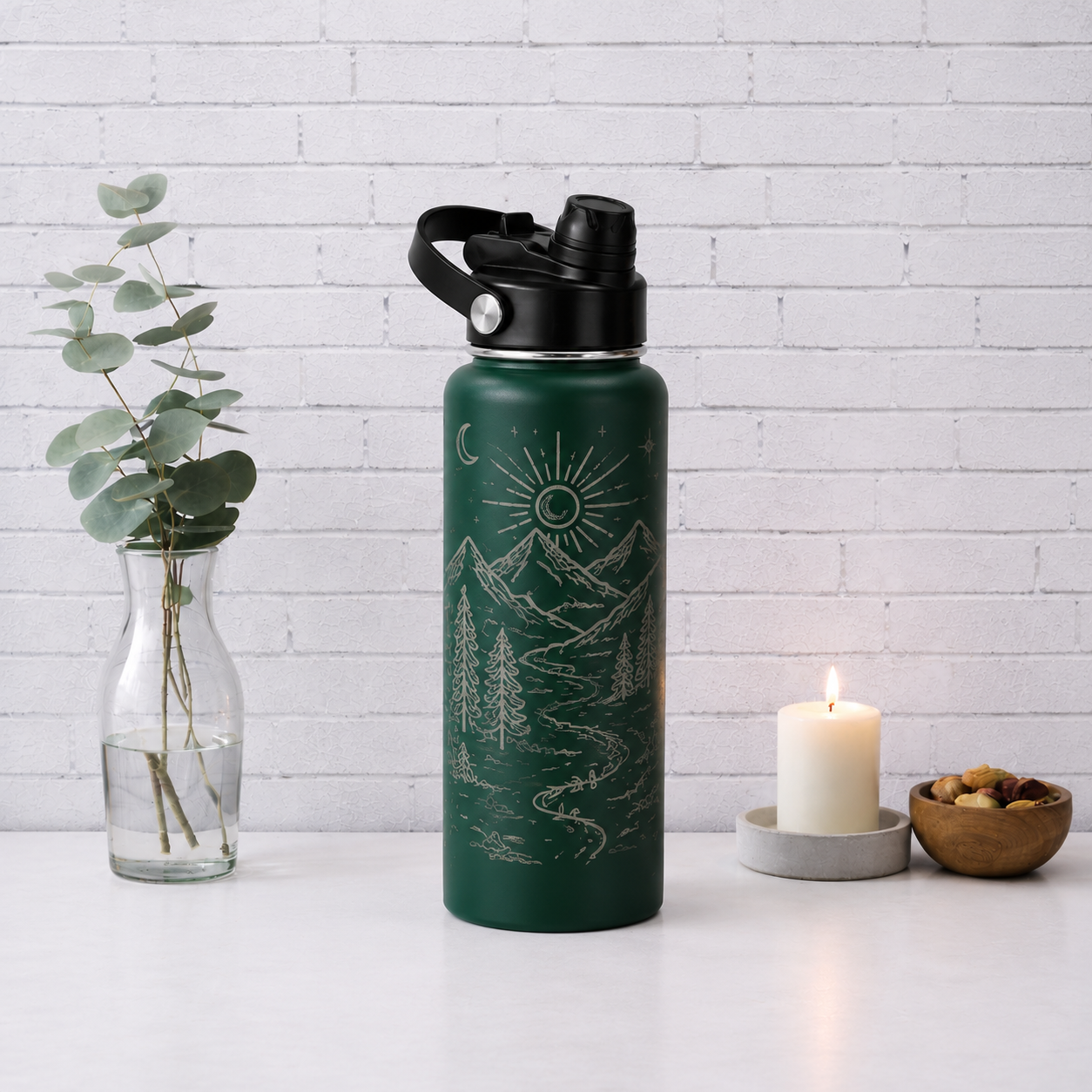 Custom 32oz Laser Engraved Water Bottle| Personalized Stainless Steel Water Bottle