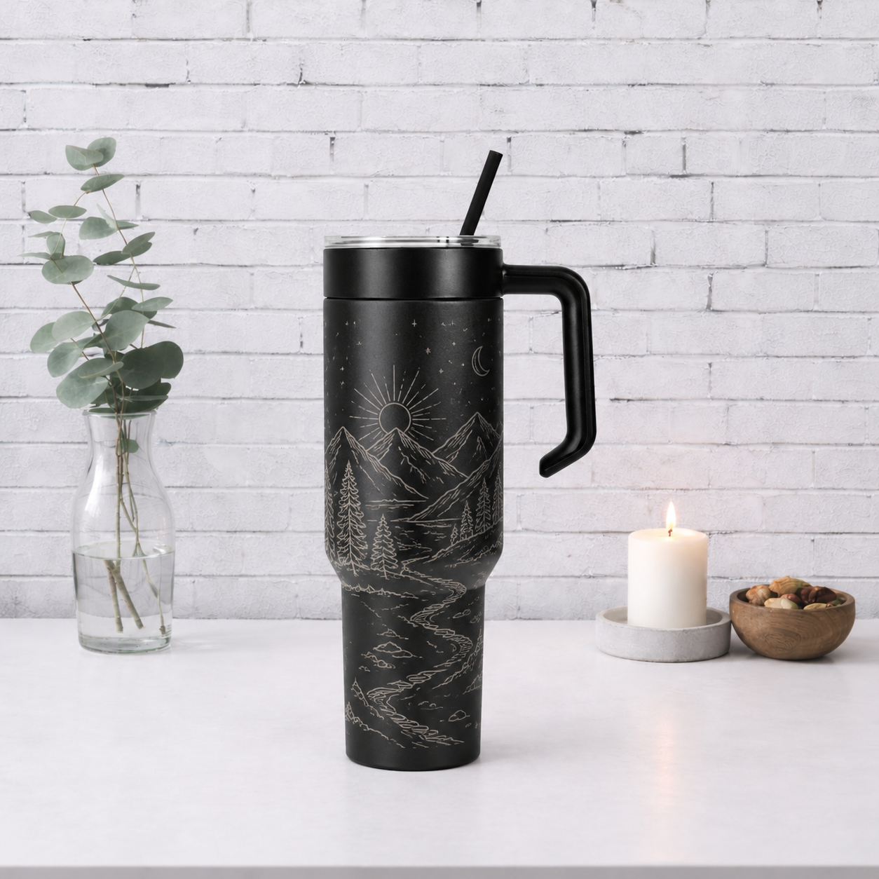 Custom 40oz Laser Engraved Tumbler | Personalized Stainless Steel Tumbler