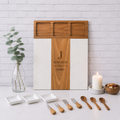 Marble & Acacia Wood Charcuterie Board| Personalized Engraved Charcuterie Board Set