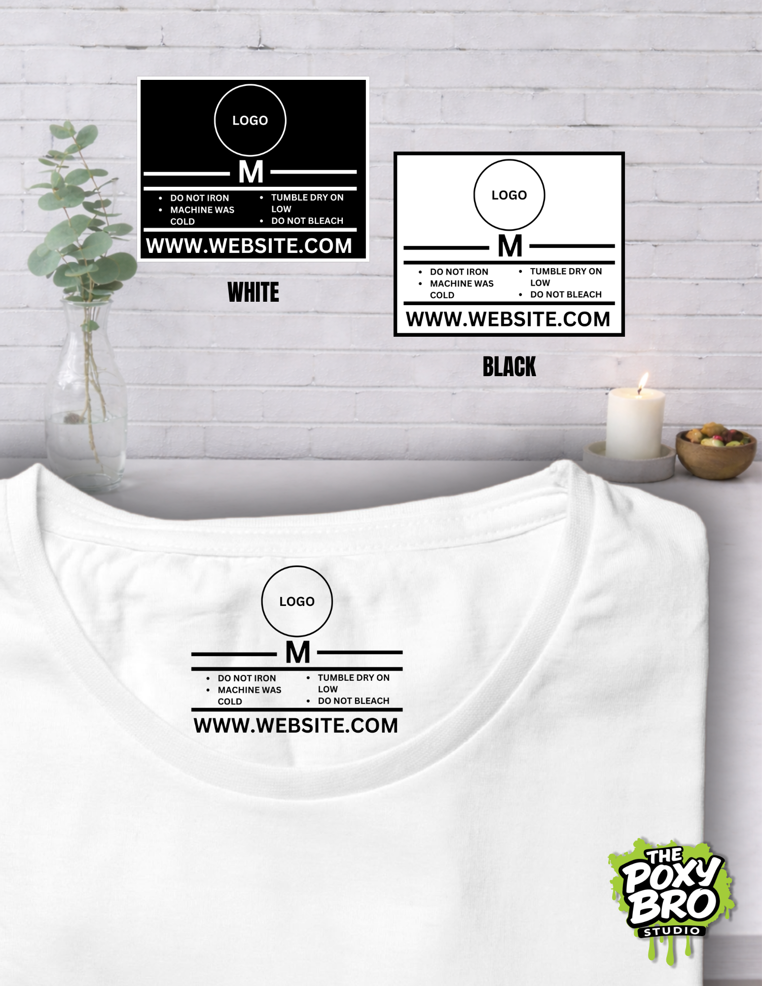 Custom Size & Care Tags with Logo – DTF Apparel Labels