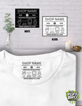Custom Size & Care Tags– DTF Apparel Labels