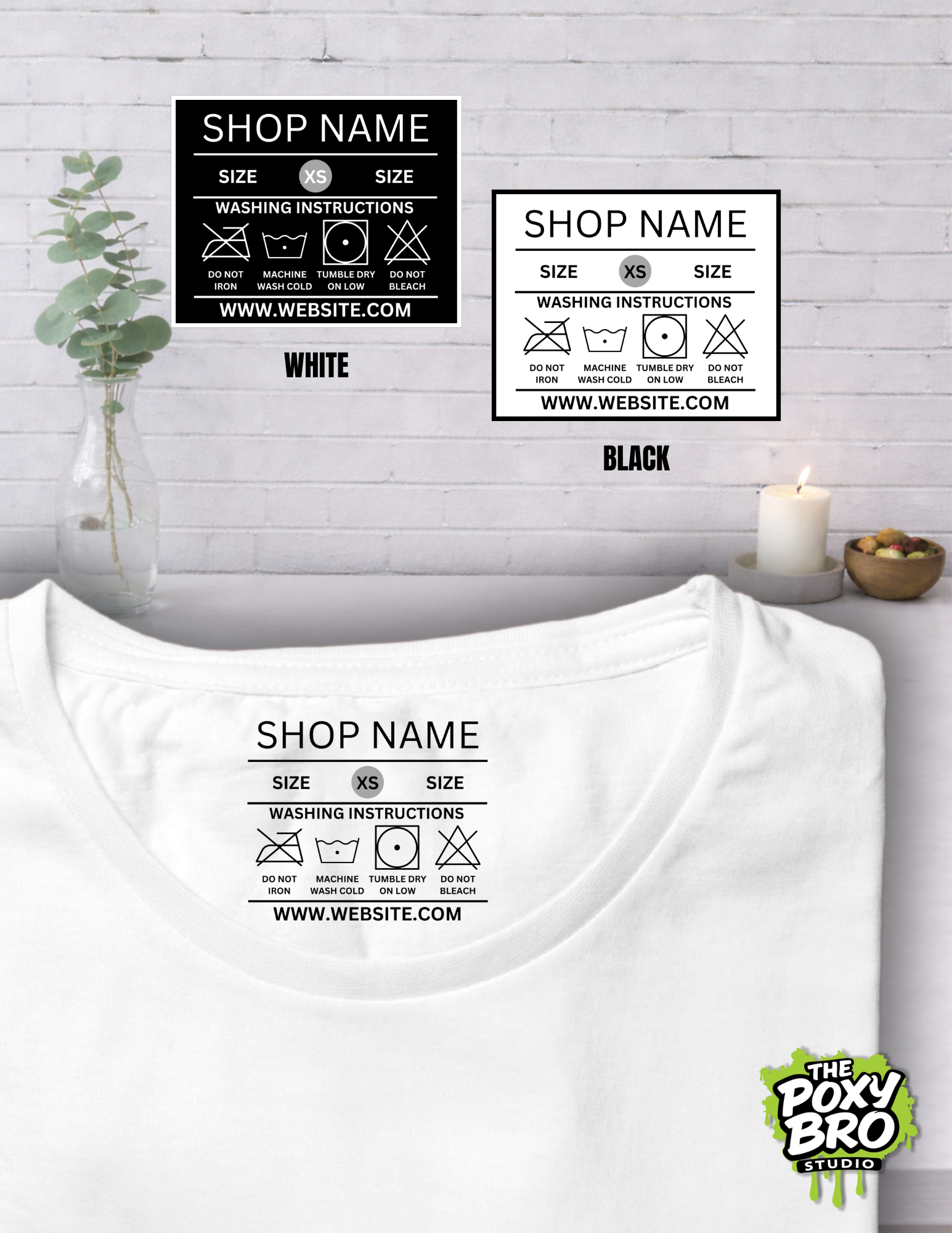 Custom Size & Care Tags– DTF Apparel Labels
