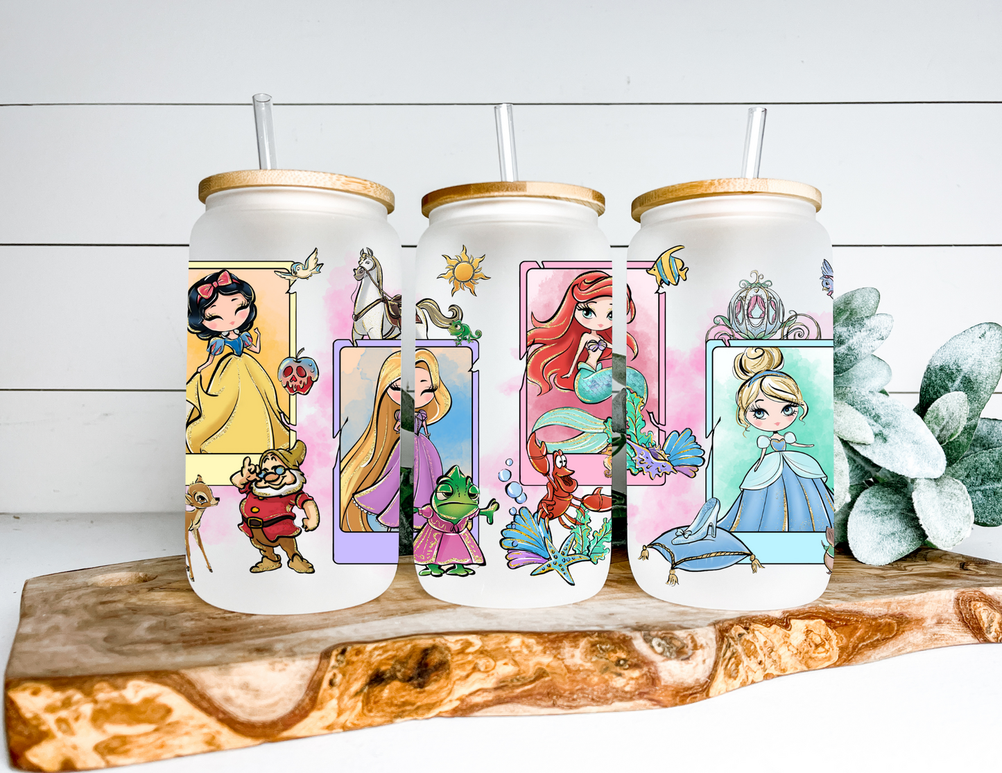 Disney Princesses Glass Can