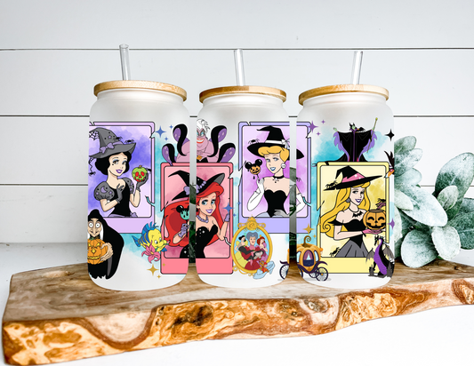 Halloween Disney Princesses Glass Can