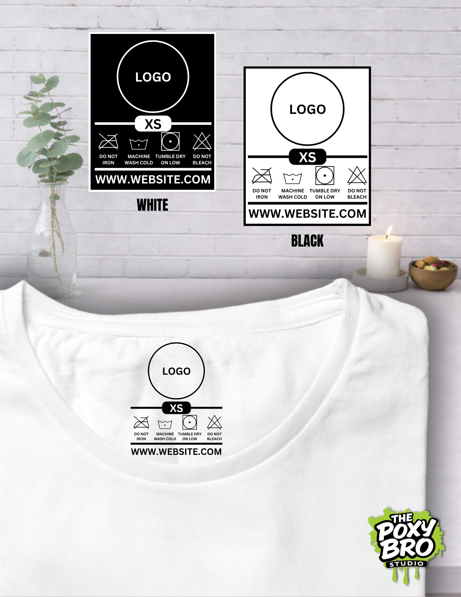 Custom Size & Care Tags with Logo – DTF Apparel Labels