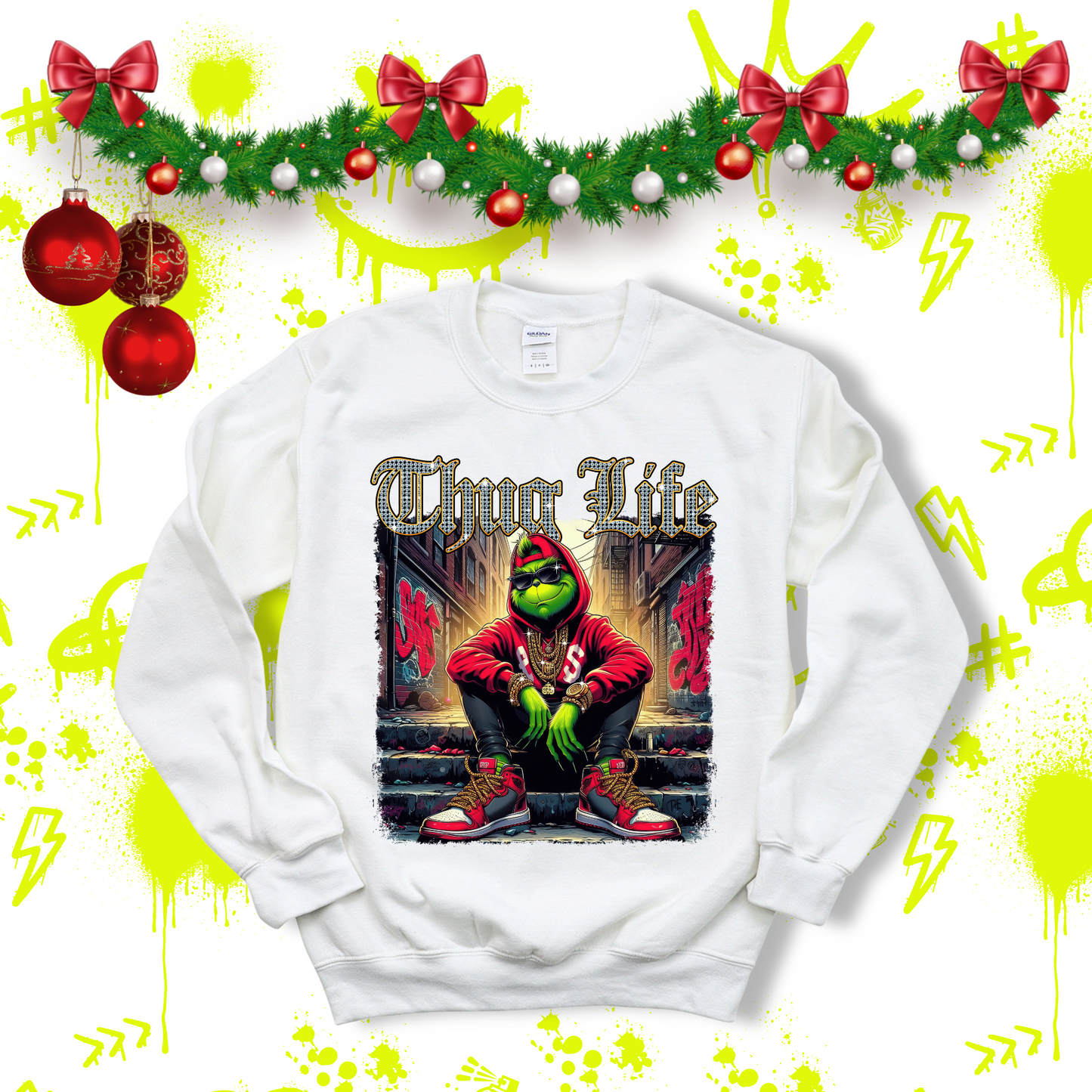 Thug Life Grinch Crewneck