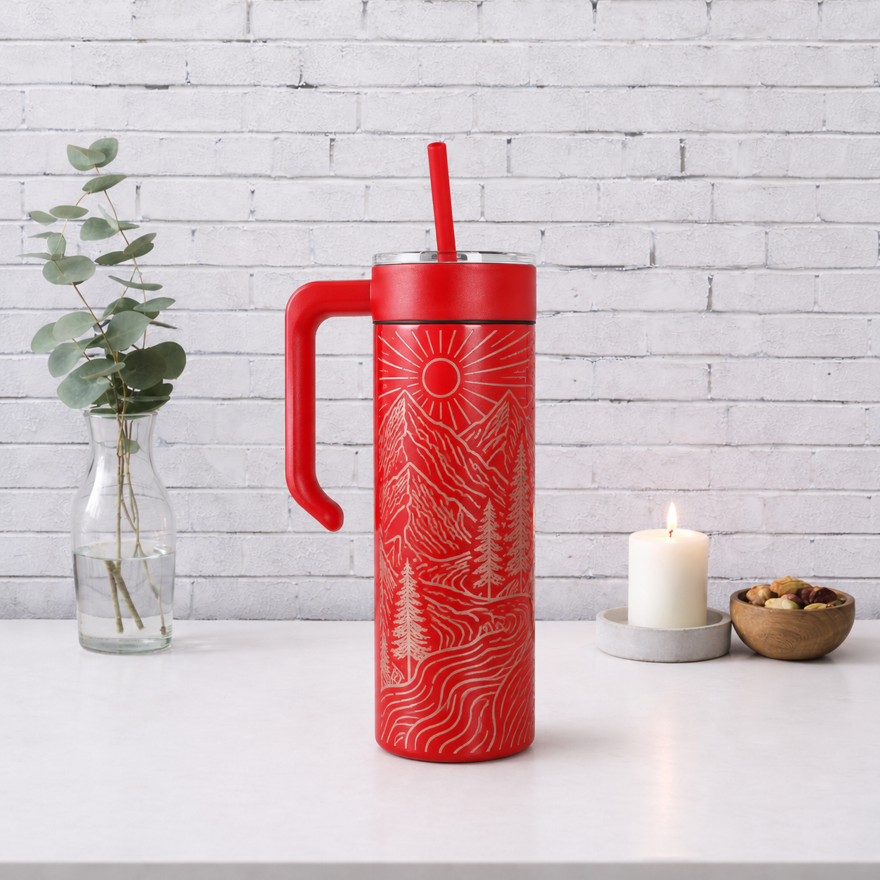 Custom 20oz Laser Engraved Straight Tumbler| Personalized Stainless Steel Tumbler