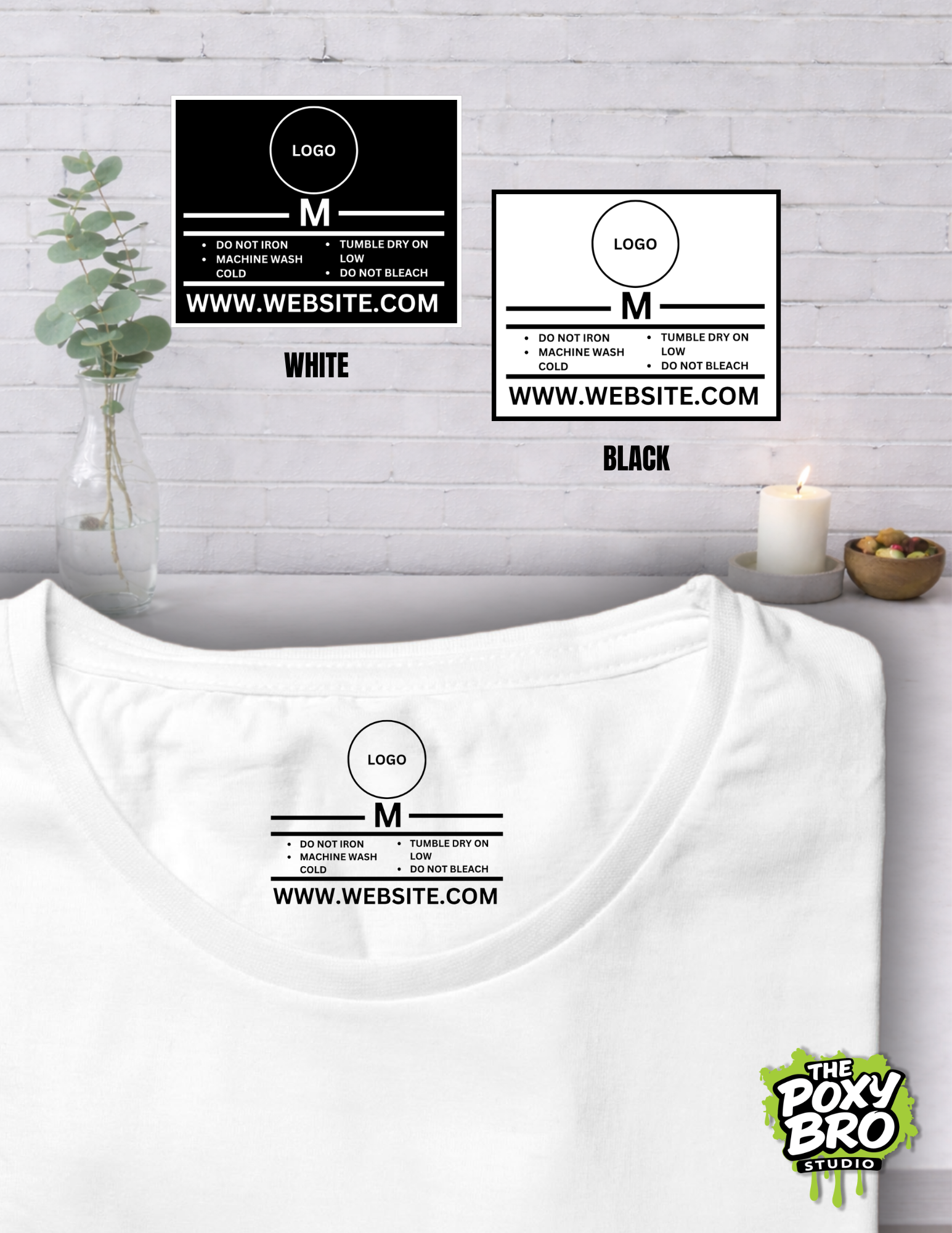 Custom Size & Care Tags with Logo – DTF Apparel Labels